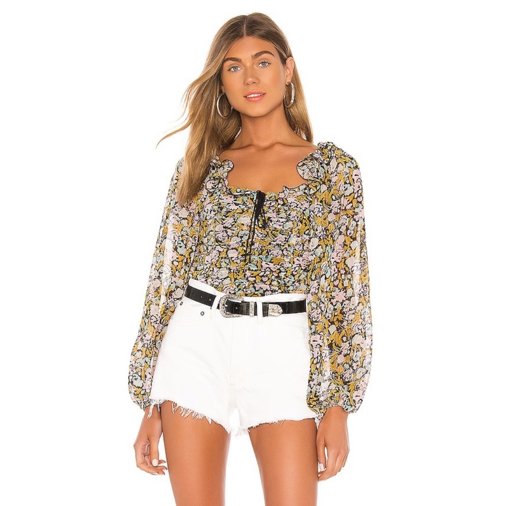 NWT Free People Floral Blouse Size XS